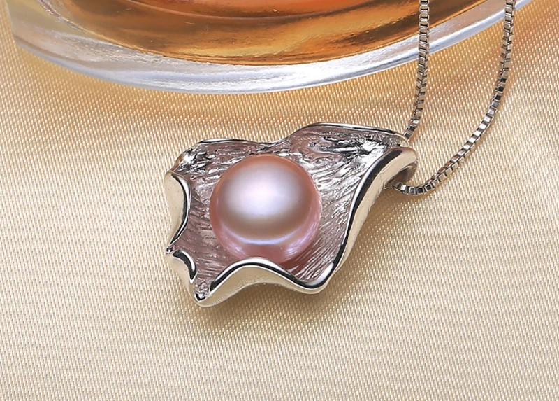 Fashion Pearl Pendant 925 Sterling Silver Jewelry For Women Natural Freshwater Pearl Seashell shape pearl Pendants