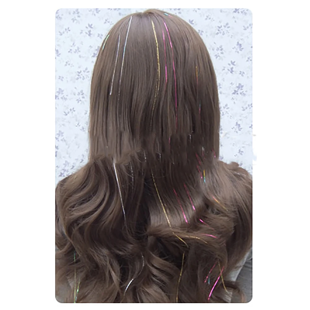 Блестящие накладные прямые волосы блестящее нарядное платье парик женские волосы для наращивания вечерние(серебро) 1 шт 1