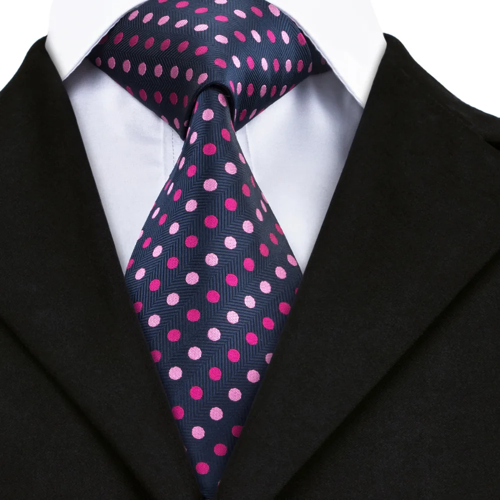 A 799 New Mens Silk Tie Fashion Blue Dot Jacquard Necktie Formal