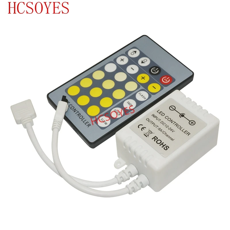 

24 keys IR Remote Dual White Controller for DC12V 5050 White & Warm White Double Color Adjustable control LED strip Controller