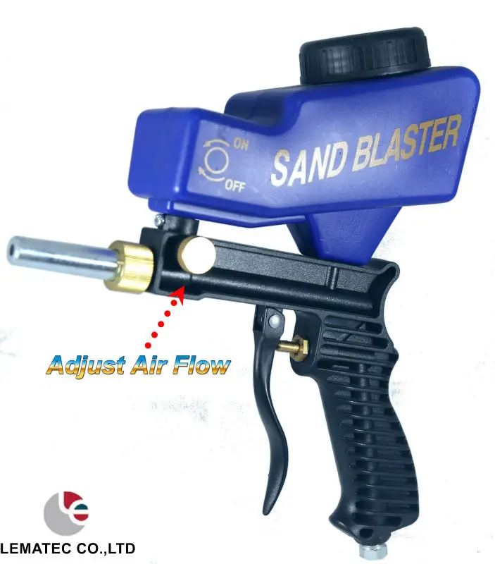 LEMATEC AS118 Sandblaster Air Gravity Feed Blast Gun With Four Nozzle Replaceable Tips Abrasive Sand Blasting Pneumatic Tools LEMATEC AS118 Sandblaster Air Gravity Feed Blast Gun With Four Nozzle Replaceable Tips Abrasive Sand Blasting Pneumatic Tools