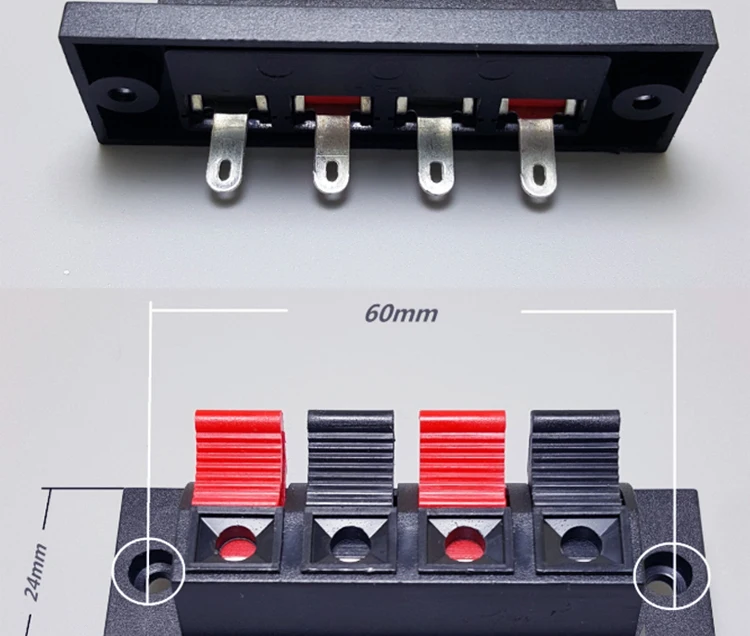 4 шпильки 4 Разъем позиции красный и черный подключенный терминал пружинный разъем используется в DIY разъем питания динамик терминал