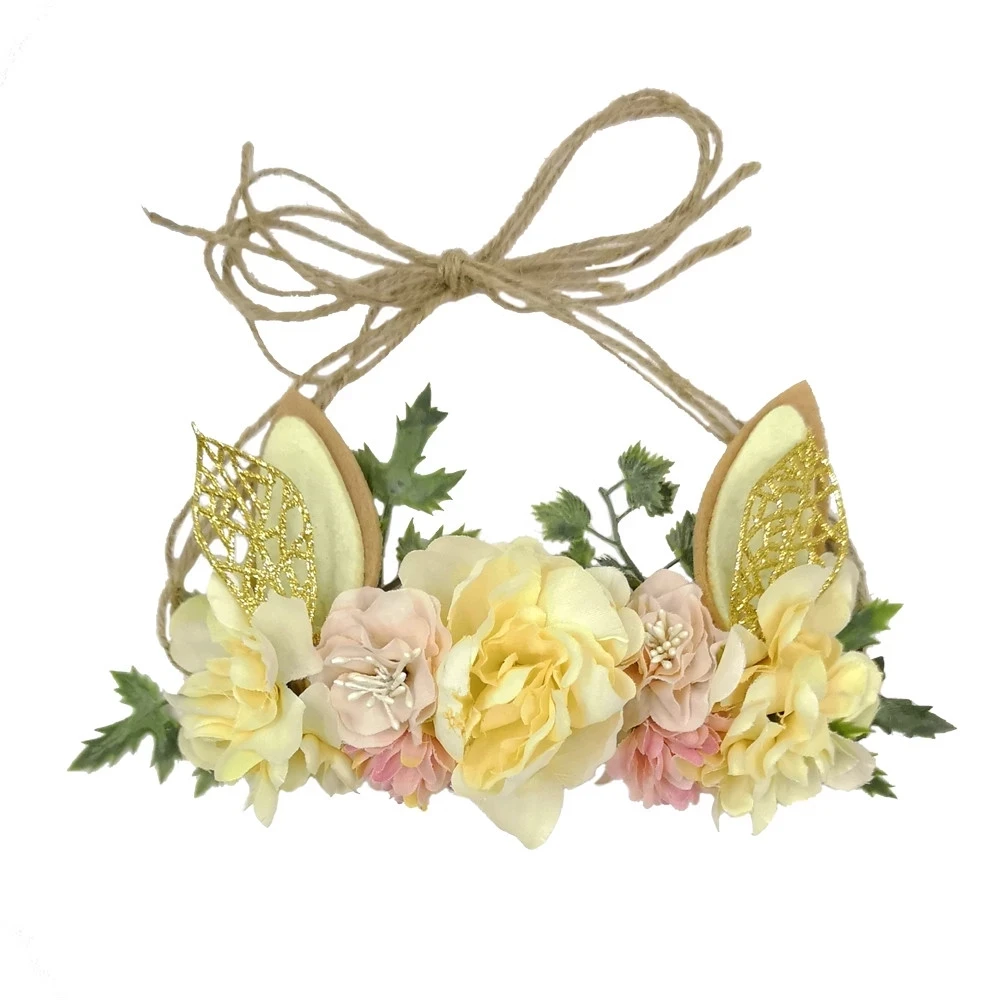 

10 Pcs/lot Bunny Ear Hair Band Baby Girls Flower Crown Headband Infant Photo Props Cute Gift Floral Hairband Hair Accessories