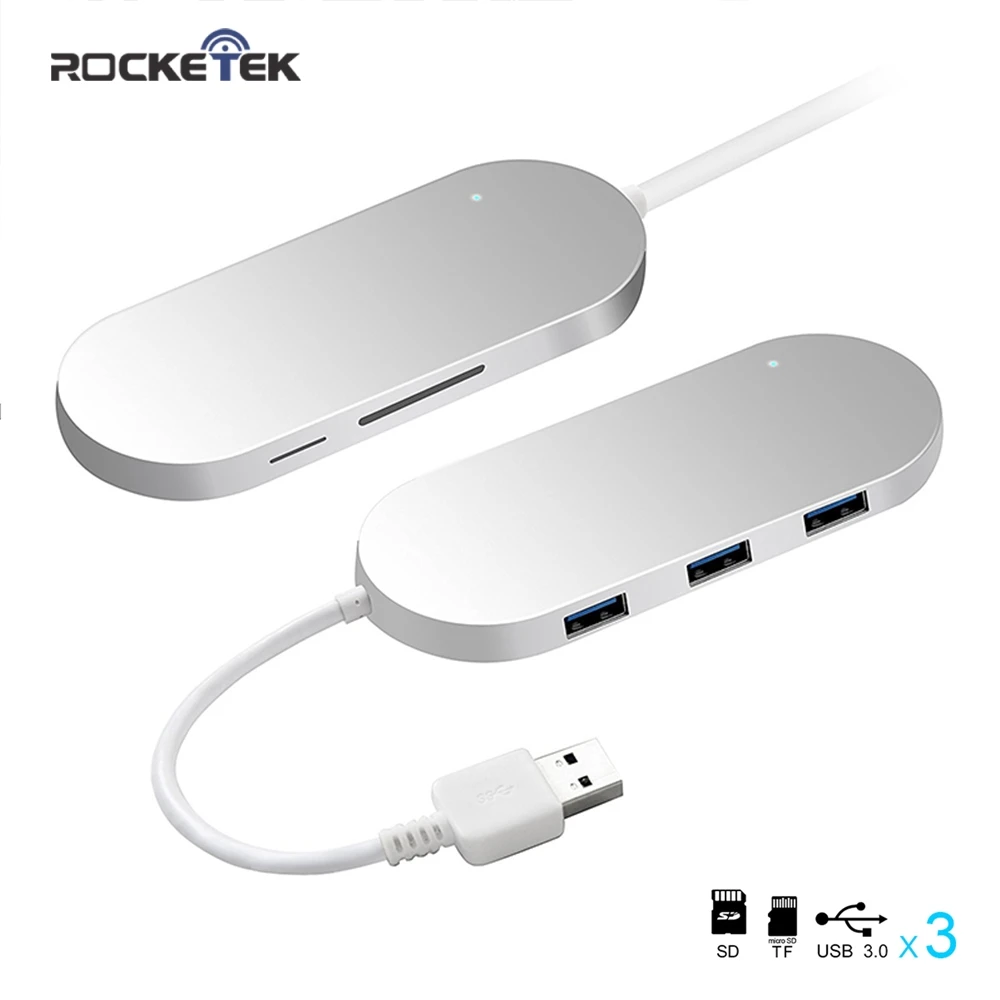 

Rocketek multi usb 3.0 hub 3 port adapter splitter Aluminum SD TF Card Reader for MacBook Air computer laptop accessories