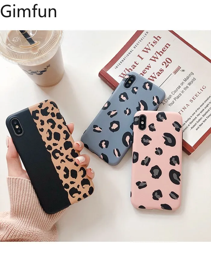Модный Леопардовый IMD чехол для телефона GIMFUN IPhone Xsmax Xs X Xr 6 6s 7 8 Plus мягкая задняя