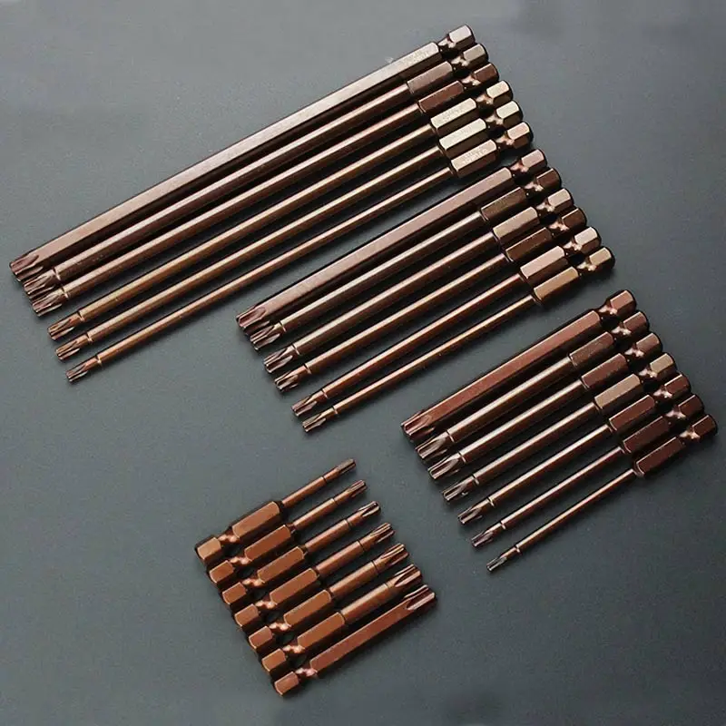 

7Pcs S2 Steel Torx Screwdriver Bit Set Magnetic Bit 1/4 Inch Shank Electric Screwdriver Kit T10 T15 T20 T25 T27 T30 T40