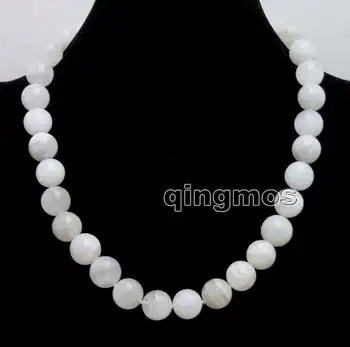 

Big 14mm White Round Natural High Quality Moonstone 18" necklace-nec6424