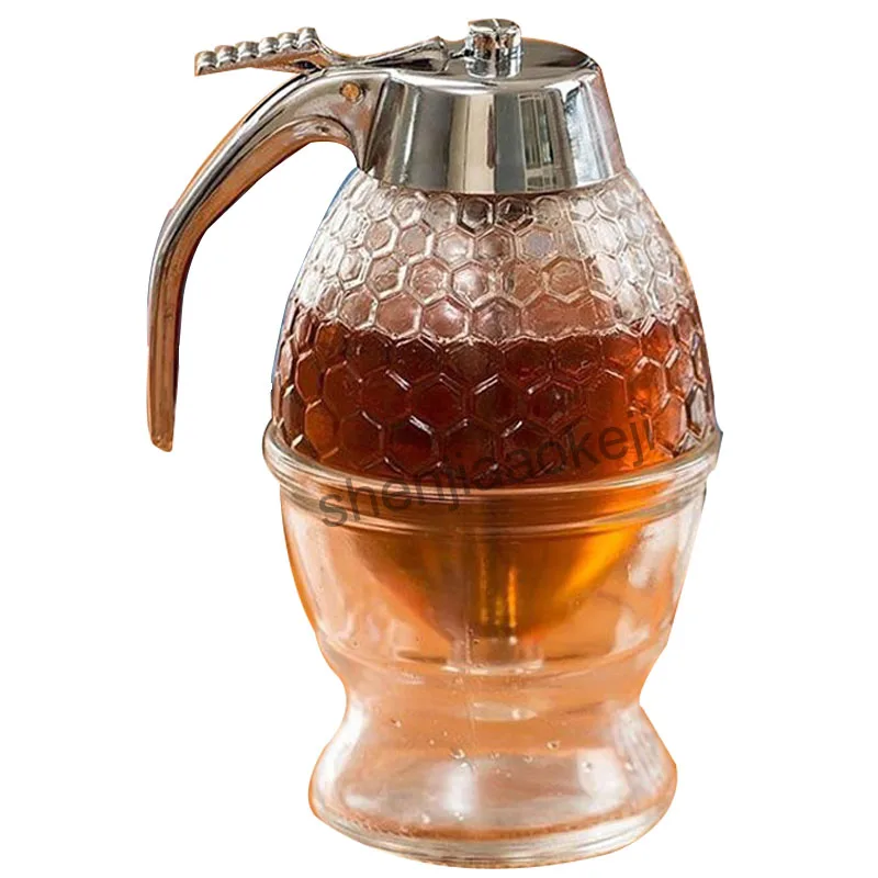 

200ML Household Honey Dispenser Container Cup Juice Syrup Kettle Kitchen Bee Drip Stand Holder Portable Storage Pot