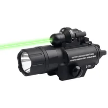 Пистолет фонарик 500 люмен тактический светодиодный фонарик с зеленым лазерным прицел для Пикатинни рельс для охоты