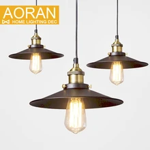 Loft American Vintage Pendant Lights Copper Lamp Holder E27 110/220V Antique Pendant Lamp for Home Decor Restaurant Lighting