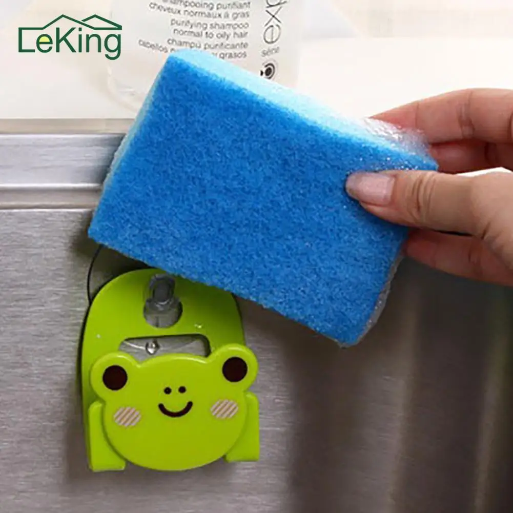 

Kitchen Wall-Attached Cleaning Sponge Drain Rack Strong Suction Cup Sink Rack Hook Clutter Storage Shelf For Kitchen Cabide