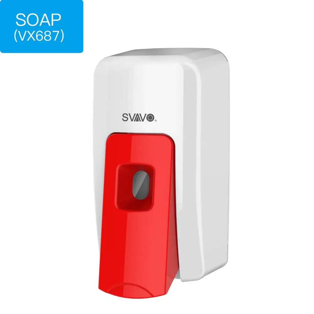 SVAVO 600 мл ABS Ручной Дозатор жидкого мыла/спрея/пены настенный ручной дозатор мыла для кухни отеля ванной комнаты - Цвет: VX687-Soap-Red