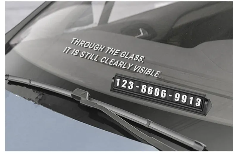 Car Temporary Parking Card Luminous Phone Number Night Magnetic Plate Cards Dual Number Sticker Hidden Auto Interior Accessories (8)