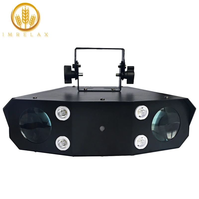 

IMRELAX New Laser Strobe LED Effect DJ Light Two Heads Scan with Laser Effect Disco Light Multi Functional Light With Carton