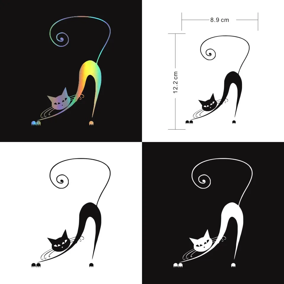 Anycuros Bending Yawn Siamese Cat Boby Car Sticker Window Decoration Decal Accessories  8.912 (2)