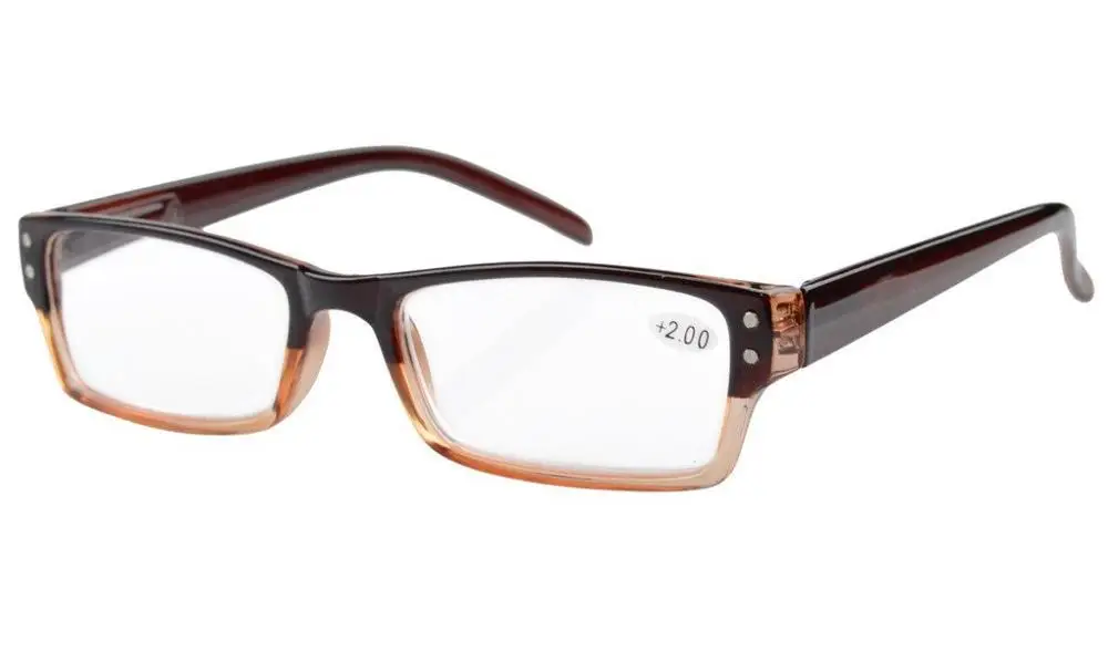 R012 очки для чтения с пружинными петлями, мужские и женские очки с Чехол+ 1,0/1,25/1,5/1,75/2,0/2,25/2,5/2,75/3,0/3,5/4,0/ - Цвет оправы: Brown