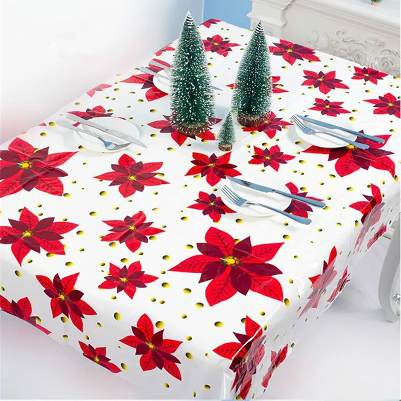 

Christmas Ornaments Disposable Party Tablecloth Christmas Decorations for Home New Year 2020 Table Decorations Navidad Noel DIY