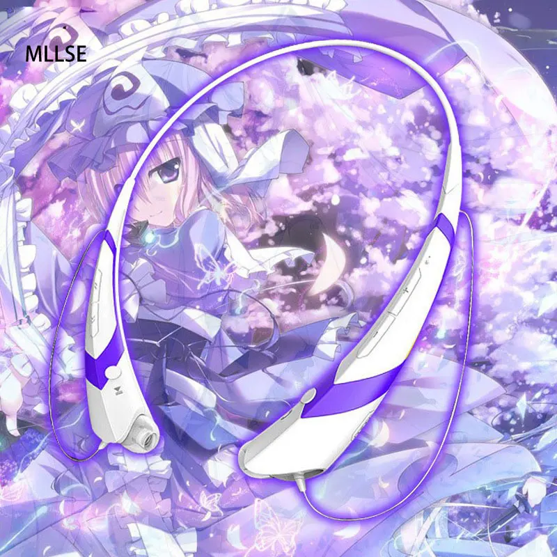 

Anime Saigyouji Yuyuko Neckband Bluetooth Headphone Earphones Wireless Stereo Sport Headset for Iphone Samsung Xiaomi PC