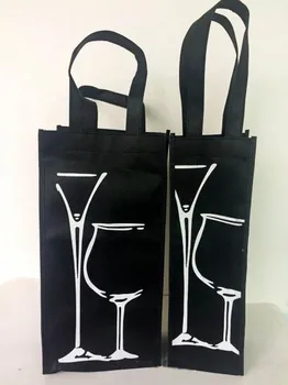 

Non woven Wine Bottle Bags 37x18x9cm 14.6inches Hot Stamping Bags For Super Market Shop Compamy Advertisment Promotion Gift Bags