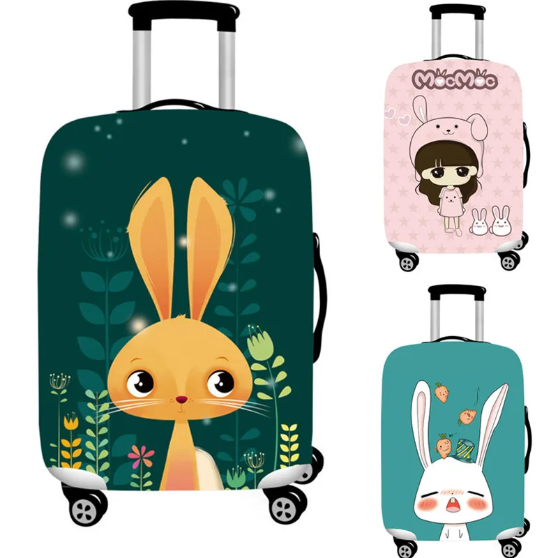 

Elastic Cartoon Cute Rabbit Luggage Protective Cover Female 3D Printing Dust Rain Bag Cases Travel Trunk Suitcase Accessories