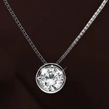 Hot Sale Personalised Dainty Circle Necklace Circle Shaped Round Eternity Necklaces Paved Surround CZ Zirconia Crystal Girl