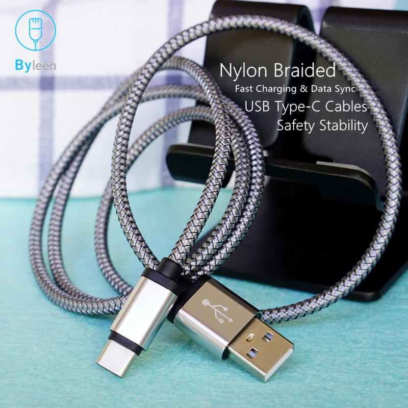 

BYLEEN 25cm/3FT USB C 3.1 Type C Quick Charger For Samsung Galaxy S8 S9 Note 8 9 Xiaomi mi 8 6x mi a1 a2 mix 2s Data Sync Line