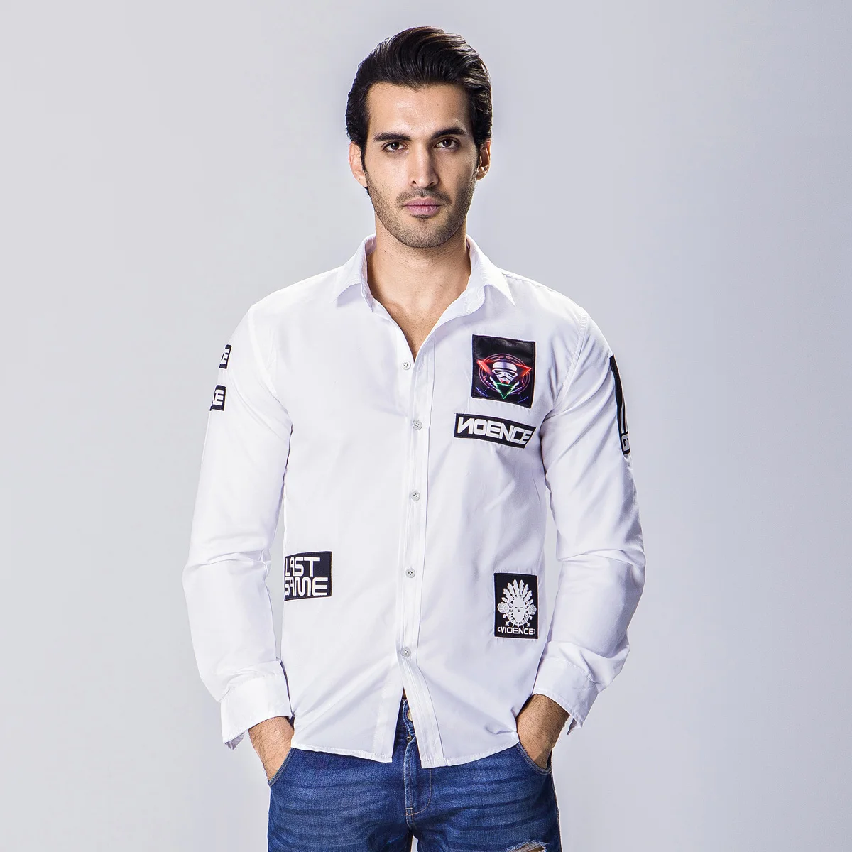 New 2016 Men's Spring Star Wars Shirt Men Brand Cotton Long Sleeve Shirts Causal Embroidery Camisa Social Masculina | Мужская одежда