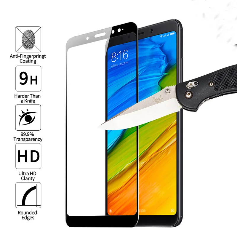 2.5D 9H полное покрытие закаленное стекло для Xiaomi Redmi 5 5A 5Plus 4 4A 4X 4Pro Note тонкая защита