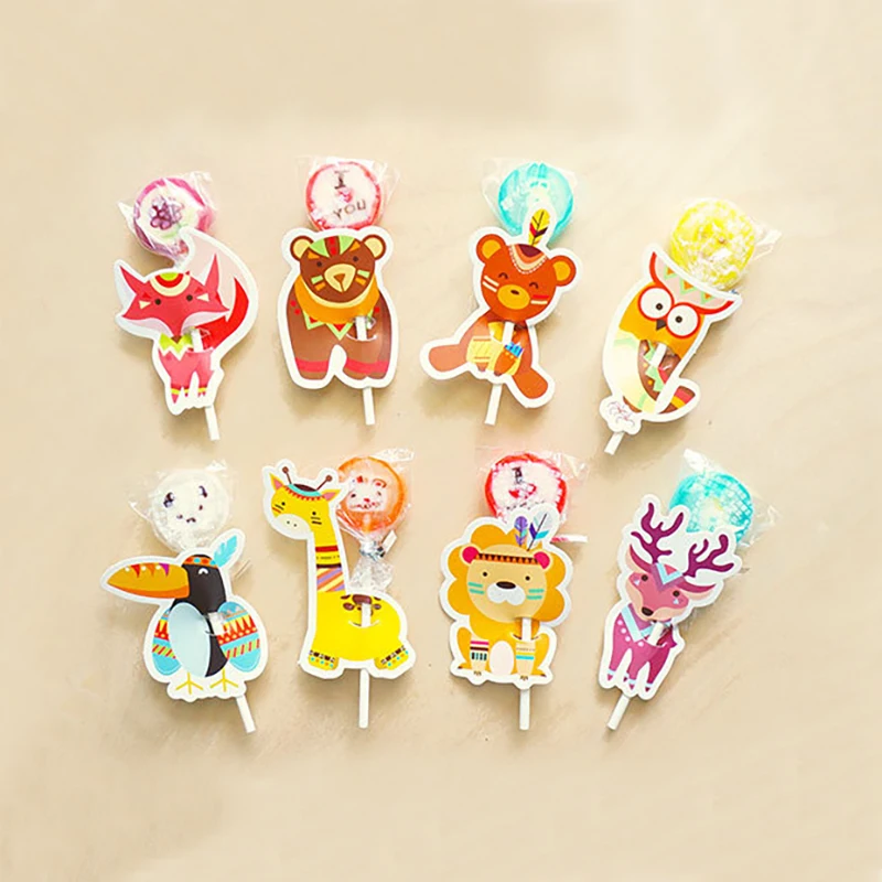 

16pcs Lollipop paper card Unicorn Decor Birthday Kids Birthday Party Decor Supplies Bee Ladybug Lollipop Decor Baby shower