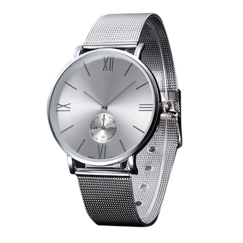 

2018 Casual Silver Women Watch Crystal Stainless Steel Buckle Roman Numbers Analog Quartz Lady Wrist Watch Bracelet Watch Z510