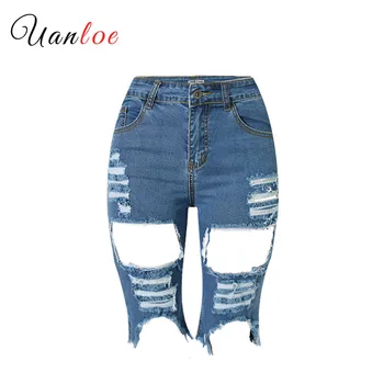 

2019 Fashion Hole JENAS Tassel Elasticity New Jean Shorts Women Hollow Out Casual Denim Summer Cotton Femme Sexy High Waist
