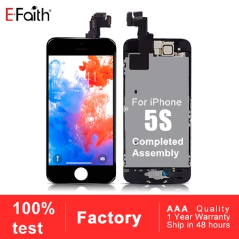 

50PCS Efaith Full LCD Assembly For Apple iPhone 5S LCD Display Touch Screen Digitizer With Home Button & Front Camera