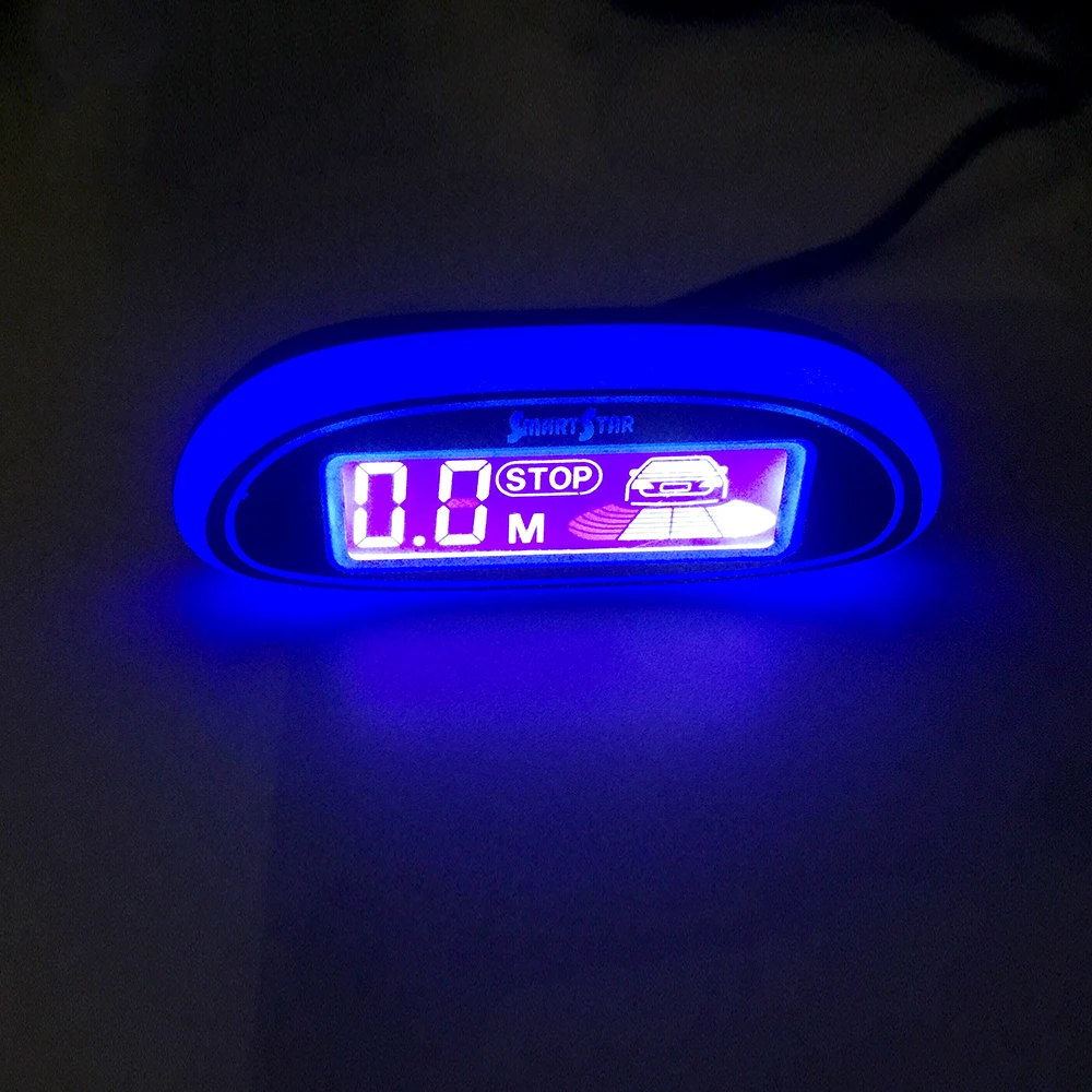 New Parking Sensor Blue Screen Car Parking Assistance 4 Sensors And Led Display Reverse Backup Radar Monitor Detector System