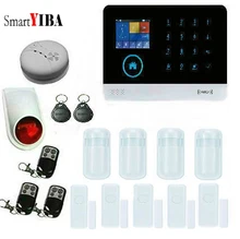 SmartYIBA APP Controle Remoto RFID cartão WI-FI GSM GPRS Com Sistema de Alarme Sem Fio do Alarme Janela magnético contato de Alarme Sirene Strobe