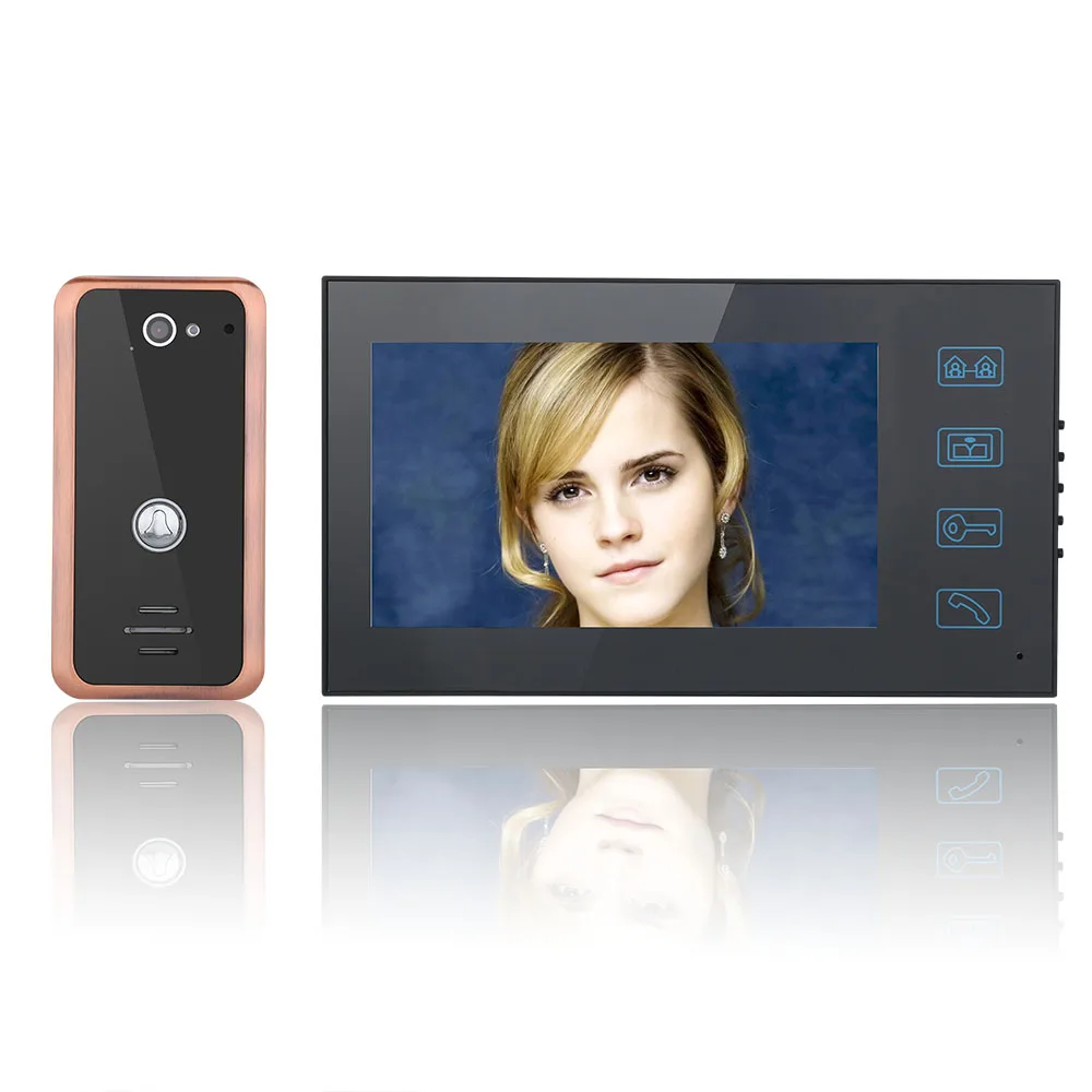 

Touch Button 7" Video Door Phone Intercom Doorbell Aluminum Alloy Night Vision Security CCTV Camera HD 1000TVL
