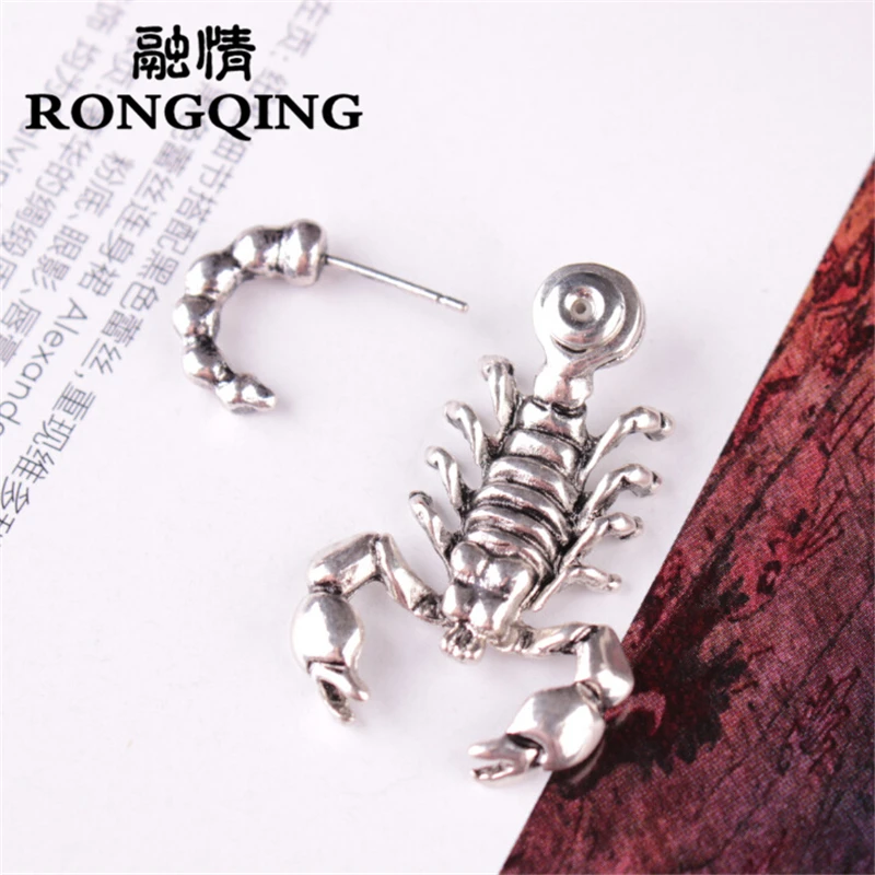 RONGQING 1 шт. 3D Скорпион серьги букле D Oreille Винтаж странные вещи классные мужские
