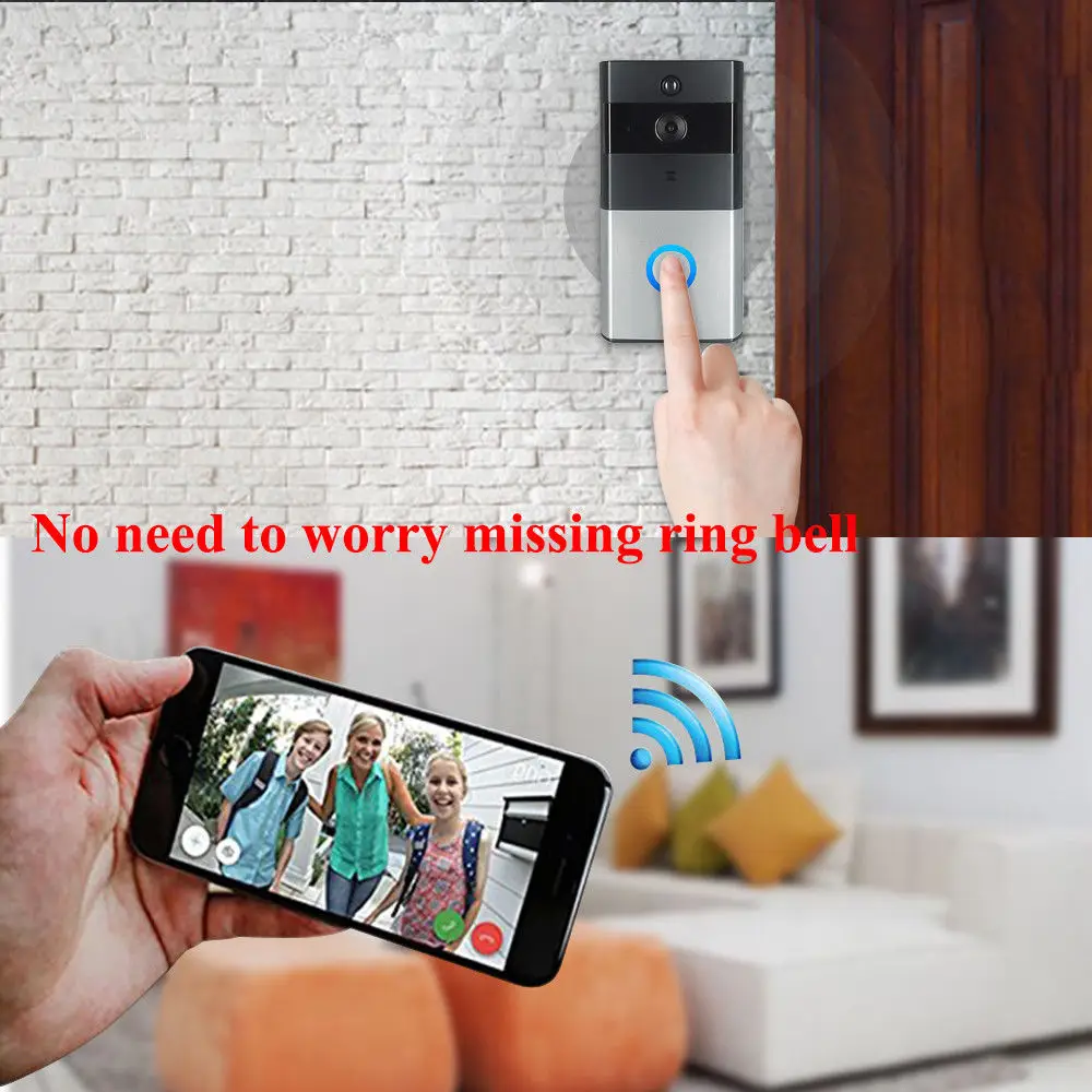 Дверной видеодомофон Kruiqi Wi Fi 720P HD камера безопасности с сигналом ночным видением