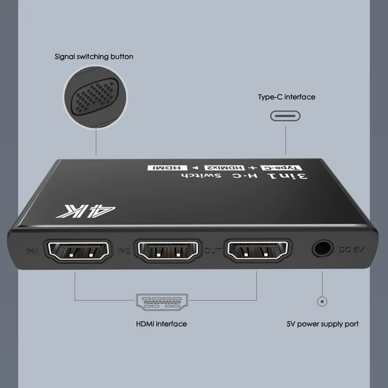 Full HD 1080 p видео HDCP 4 K HDMI разделитель HDMI переключатель 1X2 Разделение 1 в 2 из усилитель двойной Дисплей для HDTV DVD PS3 Xbox