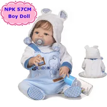 Восхитительные NPK 57 см Boneca Bebe куклы Reborn ручной работы полностью силиконовые куклы Reborn Baby в милой одежде модные куклы Reborn Bebe Boy
