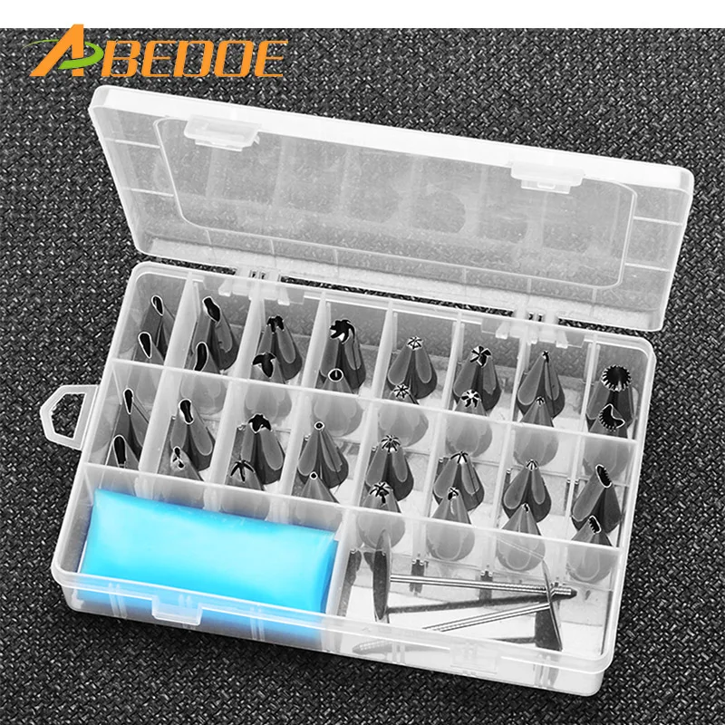 

ABEDOE 38pcs/Set Stainless Steel Confectioner Piping Spout Pastry Tips Baking Tool Sphere Cream for Cupcake DIY Biscuit Dessert
