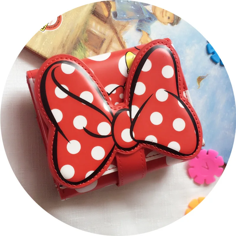 Disney genuine cartoon Money Clips ladies short paragraph small fresh Minnie West three folding ladies purse wallet