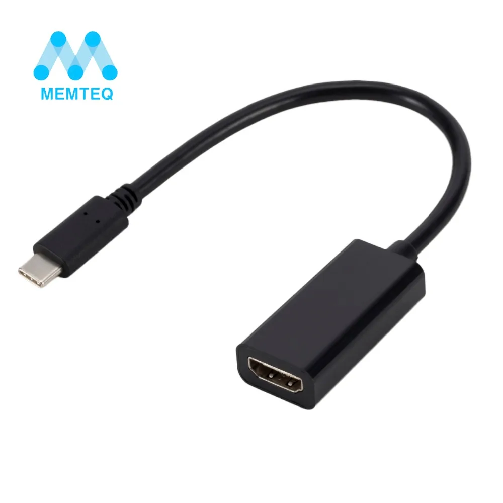 MEMTEQ 16 см usb type c hdmi кабель черный Тип C к HDMI HD USB 3 1 компьютер телефон подключен TV для