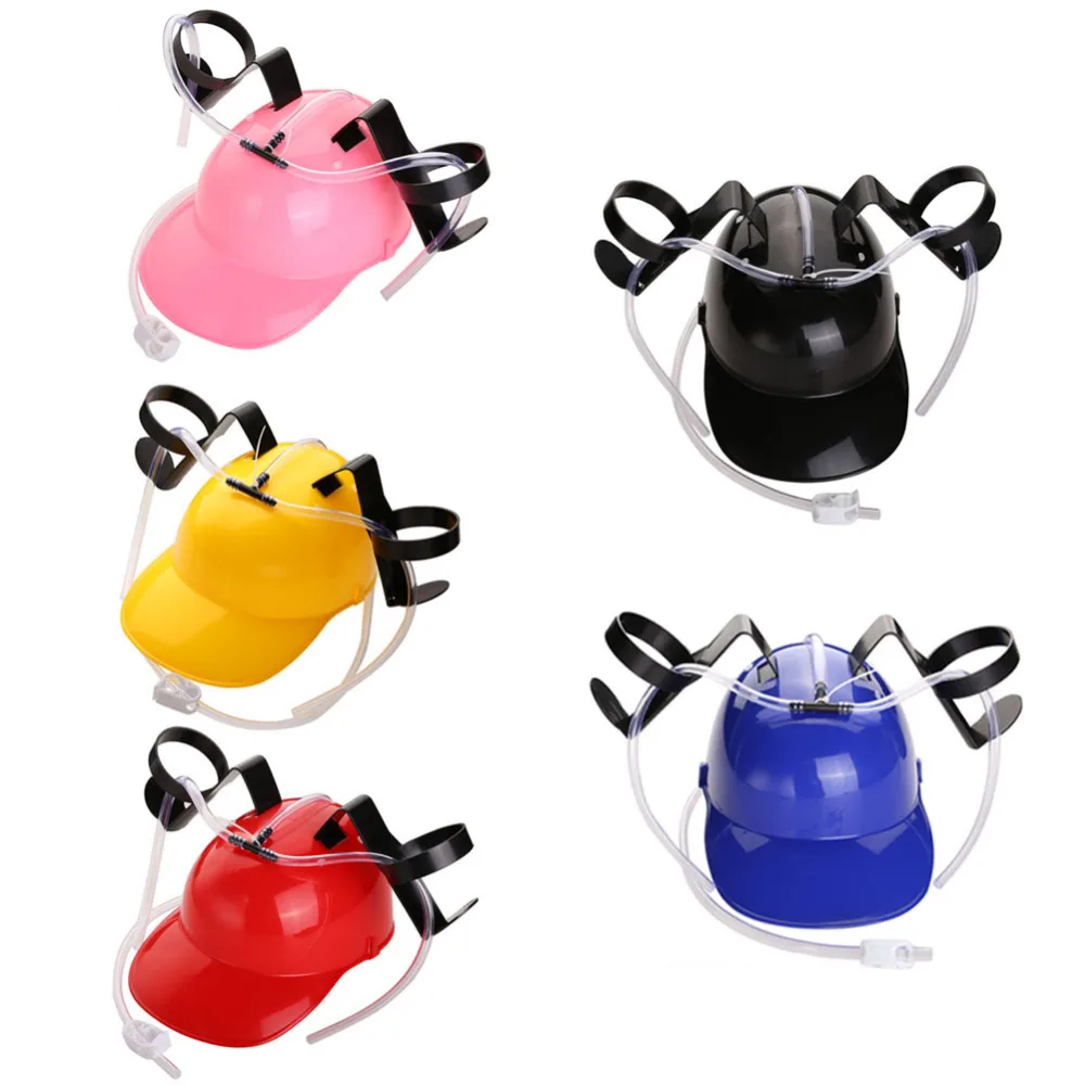 Beverage Holder Helmet Drinking Straws Plastic Handfree Beer Drinking