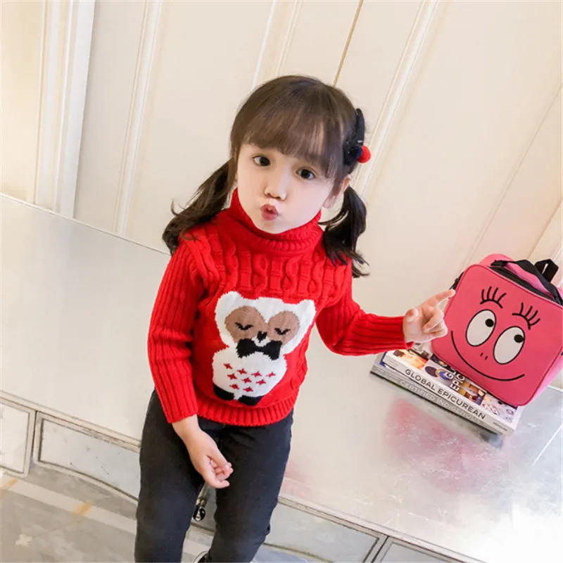 LILIGIRL/зимний свитер для маленьких мальчиков и девочек; Вязаные Рубашки с высоким воротником и высоким воротником; свитера - Цвет: NIU95D