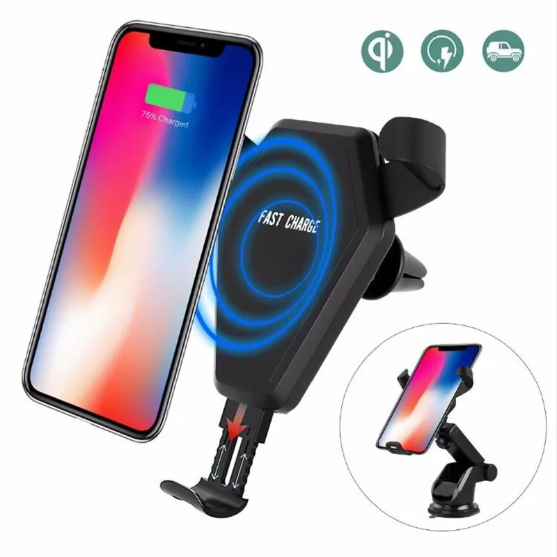 

Car Mount Qi Wireless Charger For iPhone X 8 Plus Samsung S9 S8 NOTE8 10W Fast Wireless Charging Air Vent Car Phone Holder Stand