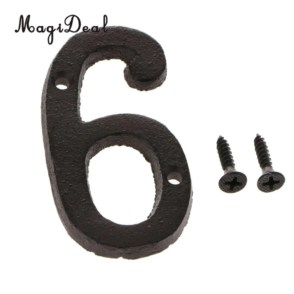 2pcs Rustic House Office Door Plaque Address Arabic Number Digit Plate Sign Plaque 4 6