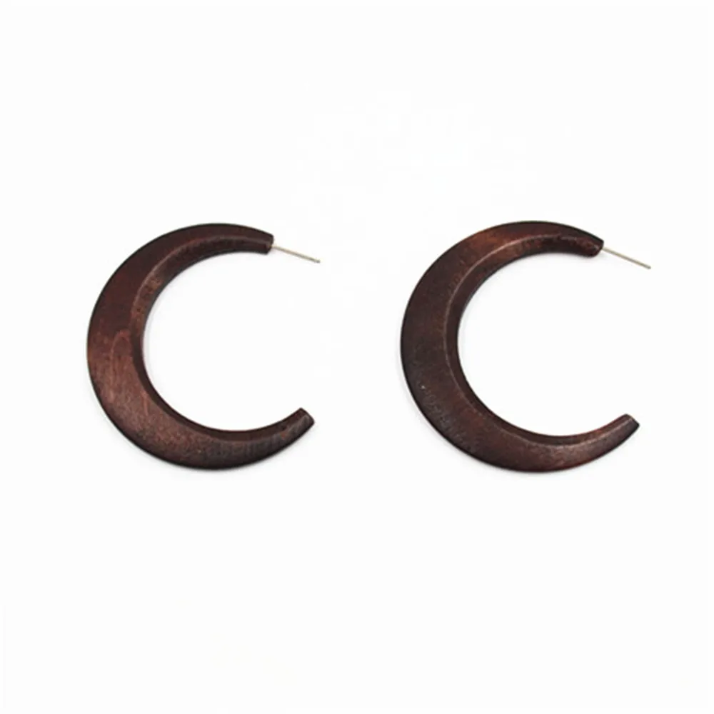 

2017 free shipping fashion women New Jewelry wholesale Fashion simple minimalist Korean wood C word earrings earrings