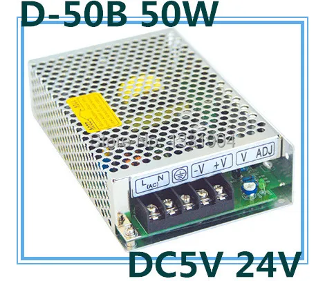 

Good quality LED dual output switching power supply D-50B, 50W AC input, output voltage DC 5V 24V transformer