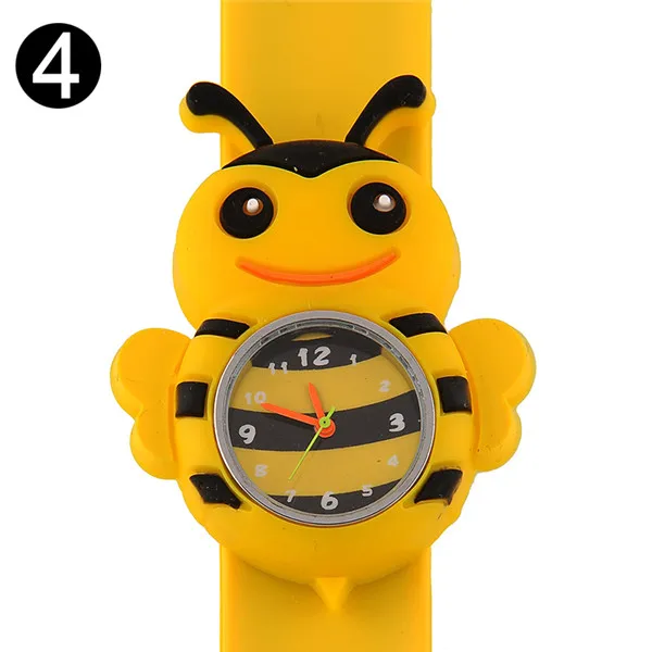 Модные 3D Мультяшные часы спортивные брендовые кварцевые наручные часы для детей подарок для детей Студенческие Кварцевые часы Relogio - Цвет: Bee