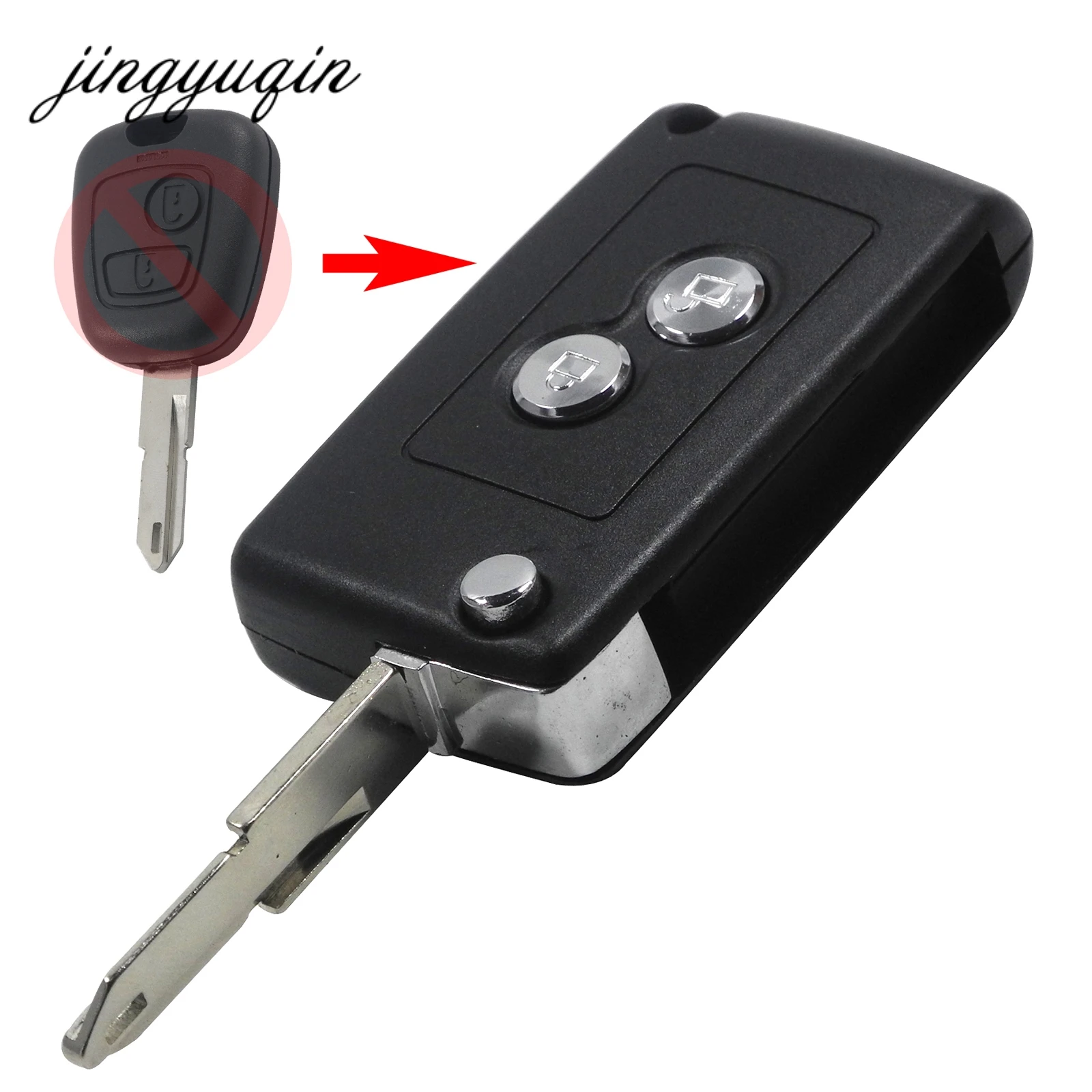 jingyuqin Modified 2 Buttons Folding Key Remote Case For C2 C3 Xsara Picasso Peugeot 206 207
